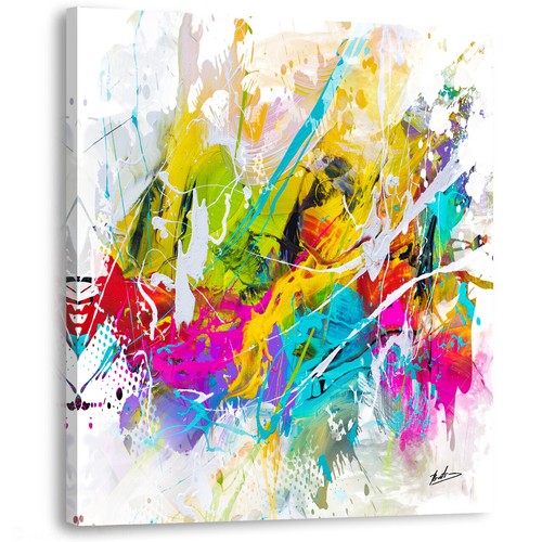 Leinwand bild bunt abstrakt - leinwand,