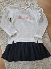 *Esprit* zuckersüßes Kleid mit Tüll ~ Grau Schwarz ~ Gr. 128/134 ~ Top