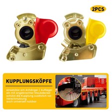 Traktor LKW Druckluft Kupplung Werkstattanschluss M22 Set rot gelb Kupplungskopf