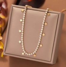 Zirkonia Damen Halskette Stern