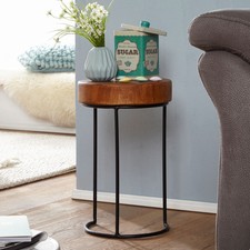 FineBuy Beistelltisch Sheesham