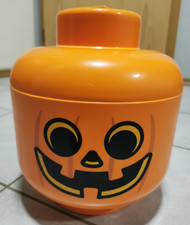 Lego Aufbewahrungsbox Kopf groß, Kürbis farbe Orange