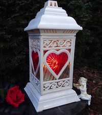 Grablaterne Herz Grablampe Grableuchte Grabschmuck Grablicht Kerze Grabdeko