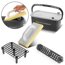 STAHLWERK 4 teiliges Fliesenwaschset Profi Fliesenleger Waschset 12 L Eimer