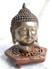 Asien /Tibet , Buddhismus.Bronze Skulptur Buddha - Kopf. 19.Jh.