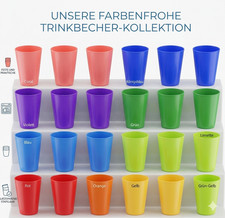 30 Stück Bunt Plastikbecher