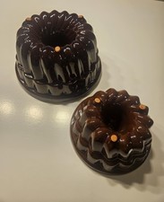 2  x ALTE GUGLHUPF und PUDDING FORMEN **KERAMIK**STEINZEUG*SPÜLASCHINENFEST*TOP