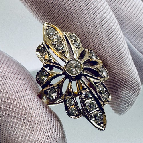 750 gelbgold ring - gelbgold, diamanten