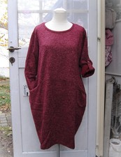 ITALY STRICKKLEID WEINROT KREMPELÄRMEL BALLONFORM  AA: 54 cm - 42 44