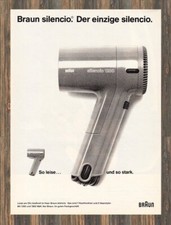 Braun silencio - Reklame Werbeanzeige Original-Werbung 1986