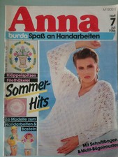 Anna 7/1986 - Burda - inkl. Schnittmustern - Stricken Klöppelspitzen Filethäkeln