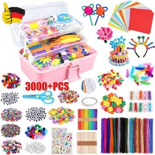 3000+Pcs Bastelset Für Kinder Bastelbox Bastelmaterial Set,Bastelkoffer Gehören*