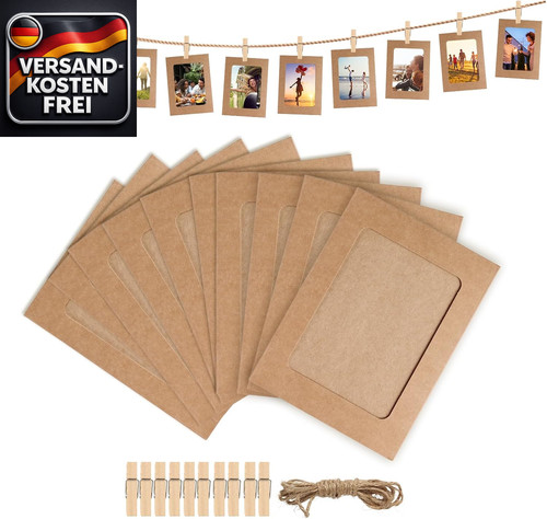 Fotogirlande aus kraftpapier - fotogirlande,