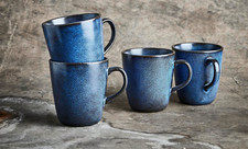 aida RAW Tasse midnight blue, Steinzeug, 35 cl, 4-teilig