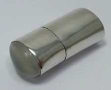 Antikes Sterling Silber Nadeletui/Pillendose mit Steinbesatz Deckel (1 1/2") - H/M 1930