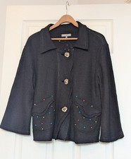 Neslay ausgefallene gekochte Wolle/bestickte Jacke Größe 1/2