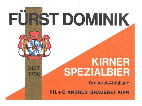 Bieretikett brauerei andres - bieretikett,