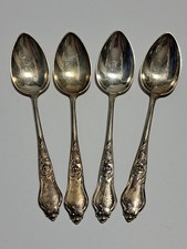 M25-36-4 Lutz & Weiß Pforzheim 4x Jugendstil Teelöffel Silber 800