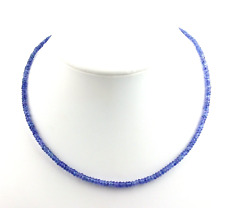 Tansanit Kette Edelsteinekette Fecettierte Rondell Blau halskette Geschenk 45 cm