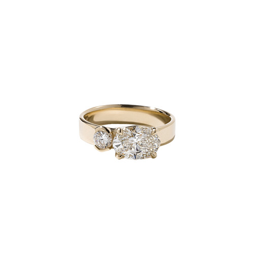 Karat goldring diamant - 14,