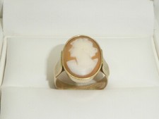 585 Gold Ring 14K Gelbgold 5,72 g Muschelgemme Gemme Kammee RG 59 - 18,8 mm 9162