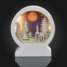 LED Deko Bild Winterszene Dorf