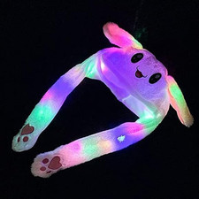 Hasenmütze Kinder LED Wackelnde Ohren Pfoten Weihnachten Weihnachtsgeschenk Neu