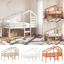 Hochbett Massivholz Kiefer Holz Kinderbett Einzelbett Spielbett 80x200 90x200 cm