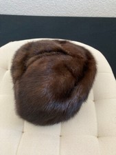 Echte NERZ-Pelzkappe – Pelzmütze – Pelzhut – Echtfell - braun – Vintage!