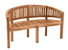 Gartensitzbank in Bananenform 2-Sitzer Teak 150 cm Gartenbank Teakbank Sitz Bank