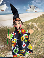 Handpuppe Zauberer von Kersa Künstlerpuppen ca. 36 cm groß mit Zauberhut