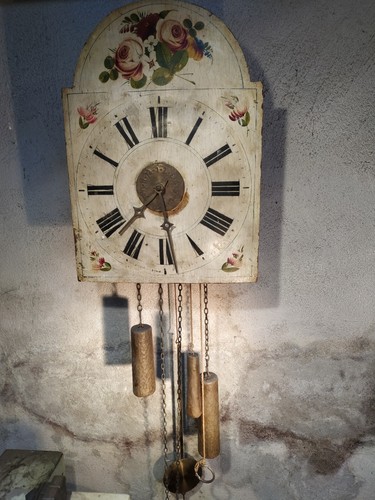 Alte bauernuhr handbemalt - alte, bauernuhr,