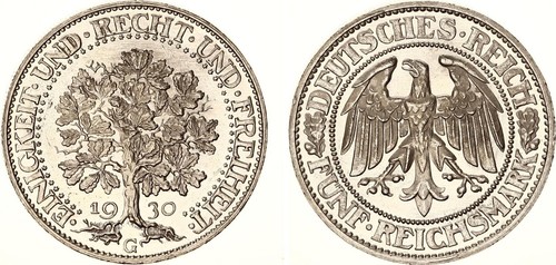 Weimarer republik mark - 5,