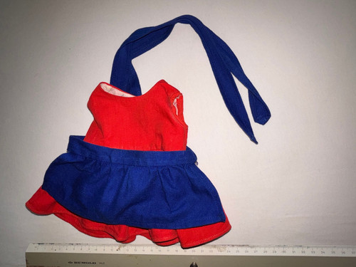 Puppenkleid rot mit - , blauem