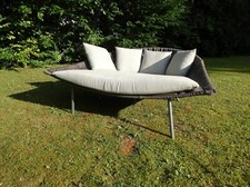 ADELINA Lounge Doppelliege/Daybed braun/beige Geflecht/Polster