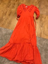 ✅westernkleid Cowboykleid Retro Koralle Rot /Original Karolinenstyle Gr. 38 ✅36