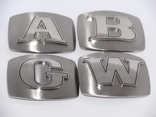 Gürtelschnalle, Buckle mit Buchstaben Initialen in Edelstahl 3D Alphabet