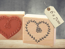 Motivstempel Herz aus Blumen