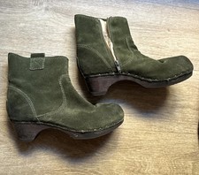 Softclox Damen Stiefelette Boots, Größe 38 grün Wildleder