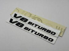 2 x V8 Biturbo Emblem Schwarz