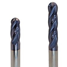 VHM Radiusfräser Z=4, TiAlN Besch. Kugelfräser, VHM-Fräser, HPC-Fräser Ø 3-20 mm