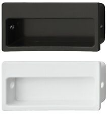 Häfele Muschelgriff Schwarz Weiß Muschel Griffmulde Schublade eckig 80 x 40 mm