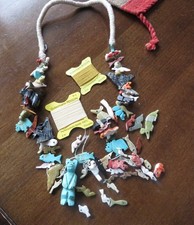 Vintage Zuni Fetisch Halskette Indianerschmuck Kette Tükis Bär Native Americans