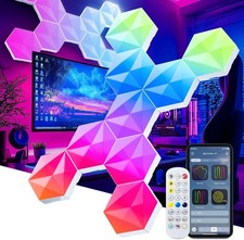 10x LED Hexagon Licht RGB Panels mit Musik Sync, App & Fernbedienung, für Gaming