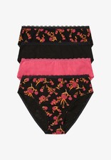 4er Pack Maxislip Gr. 44/46 Schwarz/Rosa Damenpanty Slip Neu*