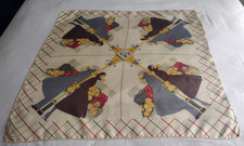 BURBERRY Vintage Twill Seidentuch - Laternenmaste - Creme/Multi - 75 x 75 cm