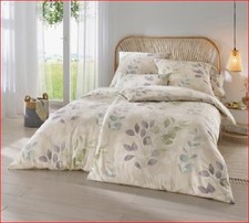 Bettwäsche beige 135x200cm Heine 2tlg bedruckt natur 40x80cm Gr.1 14.35
