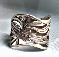 Ring Silber 925 Jugendstil Ornament Blätter Ranken Natur antik Goldschmied Punze