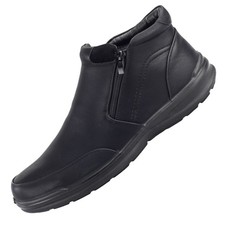 Herren Übergröße Winter Schuhe Stiefelette Boots Gefüttert Schwarz 72417