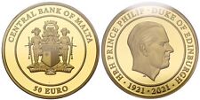 *Elizabeth II 2021 Malta PR70 DC Gold 1oz Prince Philip